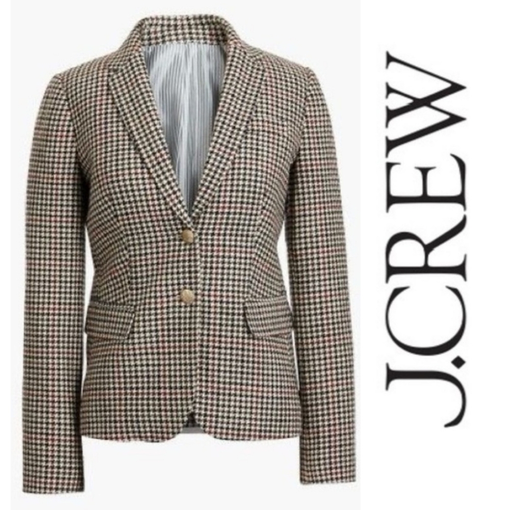 J. Crew Schoolboy Houndstooth Wool Blazer